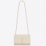 Saint Laurent Kate Chain Medium Bag In White Grained Leather