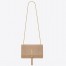 Saint Laurent Kate Tassel Medium Bag In Beige Crocodile-embossed Leather
