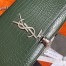 Saint Laurent Kate Tassel Medium Bag In Green Crocodile-embossed Leather