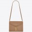 Saint Laurent Cassandra Medium Chain Bag In Beige Calfskin