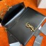 Saint Laurent Cassandra Medium Chain Bag In Black Calfskin