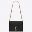 Saint Laurent Cassandra Medium Chain Bag In Black Grained Calfskin