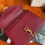 Saint Laurent Cassandra Medium Chain Bag In Red Grained Calfskin