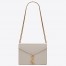 Saint Laurent Cassandra Medium Chain Bag In White Grained Calfskin