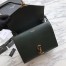 Saint Laurent Cassandra Medium Bag In Green Grained Calfskin