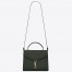 Saint Laurent Cassandra Medium Bag In Green Grained Calfskin