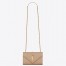 Saint Laurent Envelope Small Bag In Beige Grained Leather
