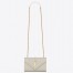 Saint Laurent Envelope Small Bag In White Grained Leather