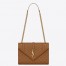 Saint Laurent Envelope Medium Bag In Brown Grained Leather