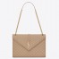 Saint Laurent Envelope Large Bag In Beige Grained Leather
