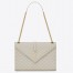 Saint Laurent Envelope Large Bag In White Grained Leather