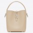 Saint Laurent Le 37 Small Bucket Bag in Beige Leather