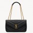 Saint Laurent LouLou Medium Bag in Black Matelasse Lambskin