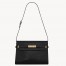 Saint Laurent Manhattan Shoulder Bag in Black Crocodile Embossed Calfskin