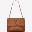 Saint Laurent Niki Medium Chain Bag In Brown Crinkled Leather
