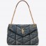 Saint Laurent Puffer Medium Chain Bag In Vintage Denim