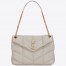 Saint Laurent Puffer Medium Chain Bag In White Lambskin