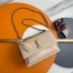 Saint Laurent Sunset Medium Chain Bag In Beige Crocodile-embossed Leather 